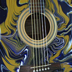 Dirty Pour Hand Painted Guitar